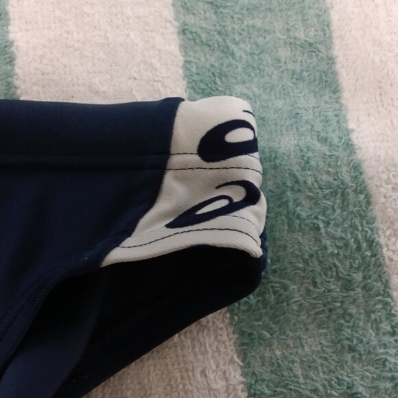 (*) VINTAGE ASICS NAVY RACER SWIM BRIEF, ASIAN SIZE "XO" (34"-36") (Pre-Owned) - Picture 3 of 8